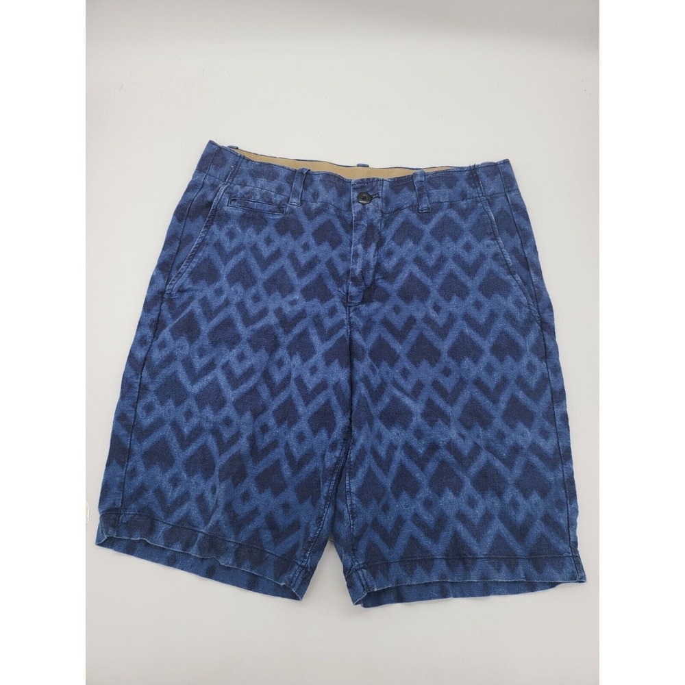Gap The Lived In Shorts 31 Mens Blue Patterned High Rise Pocket Summer Bottoms